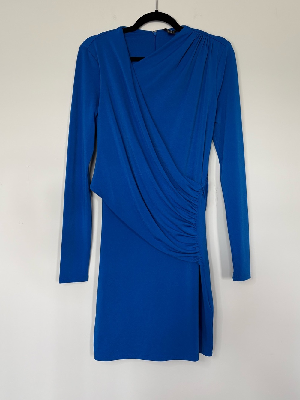 Marciano Los Angeles Blue Ruched Long Sleeve Mini Dress Size M Bodycon Party